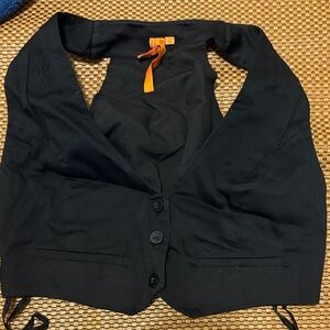 BCBGeneration Black Women's Vest with Orange Accent